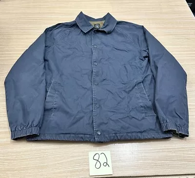 Volcom Men's Blue Snap Button Front Coach Jacket Medium • $19.99