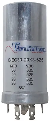 CE Manufacturing Multisection Mallory FP Can Capacitor 30/20/20/20µf @ 525VDC • $52.39