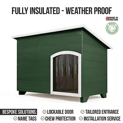 Outdoor Dog Kennel / House Winter Weather Proof Insulated - XL Forest Green 011 • £299.99