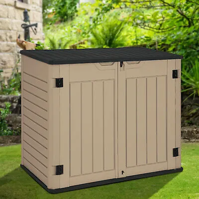 35 Cu Ft Weatherproof Resin Outdoor Storage Sheds For Bicycles Waste Bins Tools • $219.45