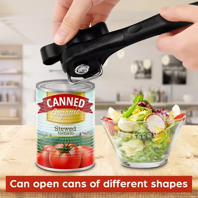 Stainless Ergonomic Steel Safety Side Cut Manual Can Tin Opener • $7.19