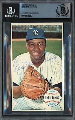 Elston Howard Autographed 1964 Topps Giants Card #21 Yankees Beckett #16545862 • $169