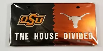 Oklahoma State Cowboys University Of Texas Longhorns House Divided License Plate • $32.99