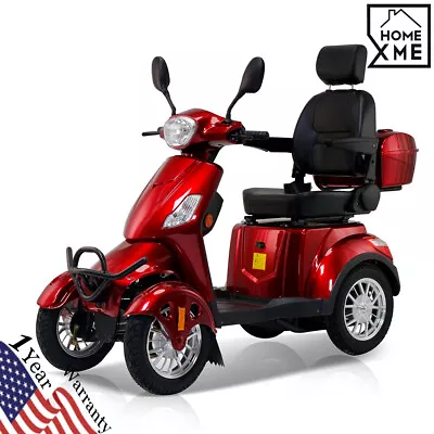Heavy Duty 4-Wheel Mobility Scooters 31 Miles 3-Speed 800W 500lbs Capacity Red • $1949