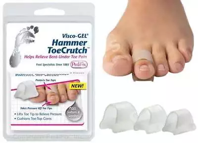 PEDIFIX Visco-GEL Hammer ToeCrutch Bent Under Toe Pain Pad Corn Cushion 2/PACK • $9.49