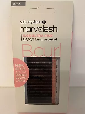 Salonsystem Marvelash B Curl 0.05 Ultra Fine Black 8-12mm Mink Invidual Lashes • £4.99