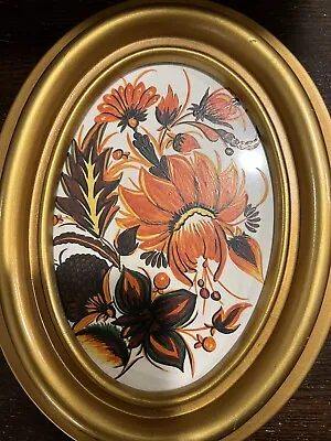 Vintage H&R Johnson LTD Floral Design Decorative Framed Tile Made In England • $24.99