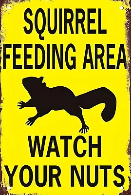 Squirrel Feeding Area Funny Sign Weatherproof Aluminum • $12.99
