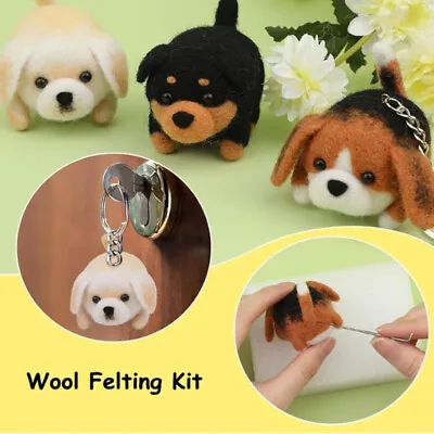 Dog Needle Felting Kit For Beginners DIY Wool Felt Craft Wool Felts Gift • £6.45