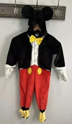 Disney Toys R Us Tuxedo Style Mickey Mouse One Piece Plush Kids Costume 2T • $13.50