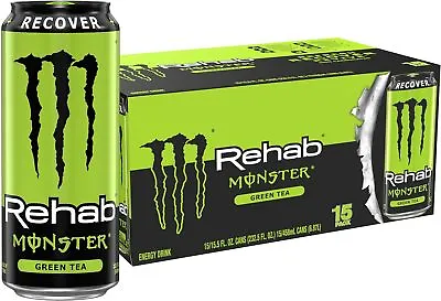 (15 Pack) Monster Energy Rehab Iced Green Tea + Energy Drink 15.5 Fl Oz • $37.19