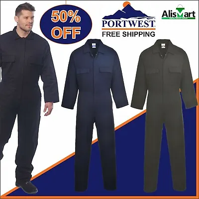 £29.90 • Buy Portwest 100% Euro Cotton Coverall Overall Welding Mechanic Workwear Boiler Suit
