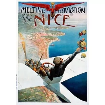 Meeting D??Aviation / Nice Poster Print By Charles Leonce Brosse • $19.15