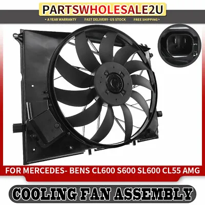 Radiator Cooling Fan Assembly For Mercedes-Benz C215 W220 R230 CL600 S600 SL600 • $236.06