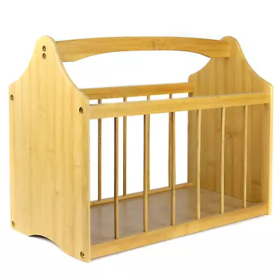 £10.99 • Buy Bamboo Magazine & Newspaper Rack Reading Material Storage Basket M&W
