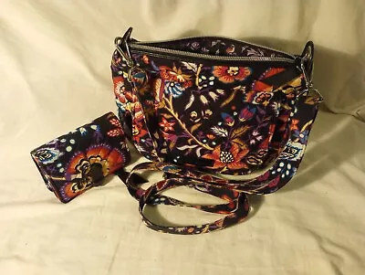 Vera Bradley Retired Foxwood Carson Shoulder Crossbody Bag Purse And Coin Wallet • $45