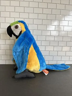 Wild Republic Plush Parrot Stuffed Animal 12” Blue Yellow Green Black Bird • $12