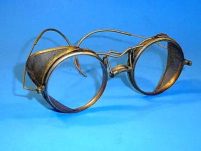 Antique/vtg Pat 1917 Wellsworth Safety Mesh Glasses Goggles~motorcycle~steampunk • $49