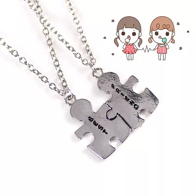 2Pcs Rainbow Fashion Best Friends Honey Love Couple Pendant Necklace BFF Gift Ho • $23.21