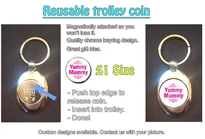 Yummy Mummy - REUSABLE £1 SHOPPING TROLLEY TOKEN - GREAT GIFT • £4.26