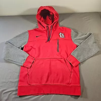 St Louis Cardinals Nike Hoodie Mens Medium Red Gray Sweatshirt Pullover • $19.95