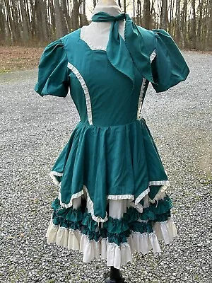 Square Dance Dress Turquoise S M Cottage Prairie Coquette Western Rockabilly • $98