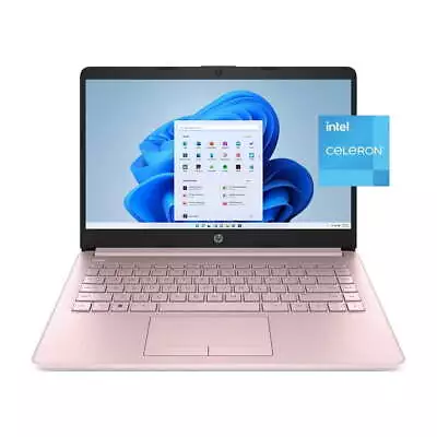 HP Laptop 14  HD Quad-Core Celeron N4120 8GB 64GB EMMC SSD Webcam Win 11 S Pink • $179