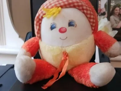 Vintage 1982 Amtoy Humpty Dumpty Soft Touch Baby Rattle Plush Doll • $3