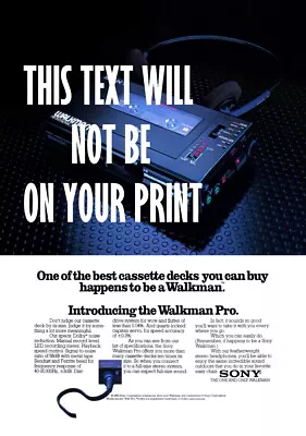 SONY WM-D6 WALKMAN PROFESSIONAL A3 POSTER (Ilford Galerie 270gsm Photo Paper) • £19.95