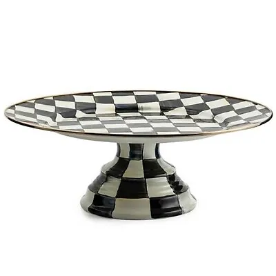 MacKenzie Child Courtly Check Enamel Pedestal Platter - Small • $79.99