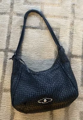 Elliot Lucca Black Weaved Leather Shoulder Bag • $21