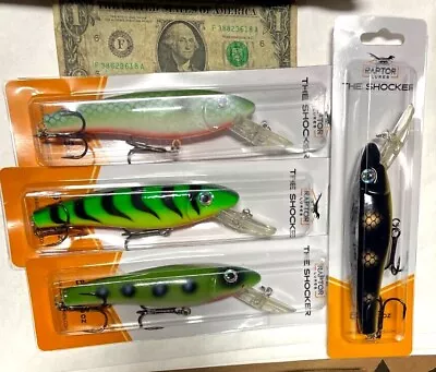 4 Ct. RAPTOR LURES SHOCKERS Musky Pike Lures Muskie Bass Baits • $24