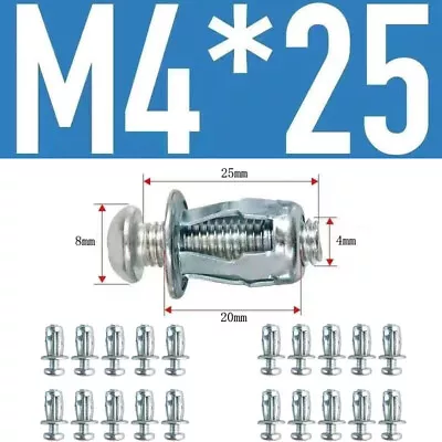 20 Pieces Nut Expansion M4 M5 M6 Car Dowels Screw Petal Jack Nuts For Metal • $9.99