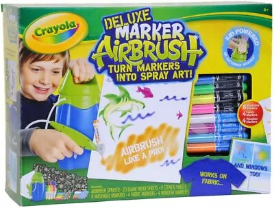 New In Box Crayola Marker Airbrush Deluxe Edition W/ Sprayerstencils16 Markers • $129.99