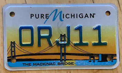 Colorful Mackinac Bridge Motorcycle Cycle License Plate   Orj 11   • $23.99