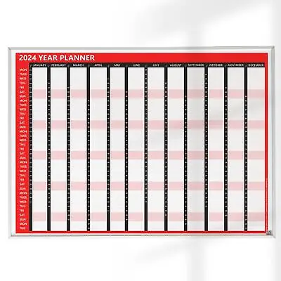 2024 A2 Size Full Year Wall Calendar Large Planner Home Office Work Jan-Dec • £3.99