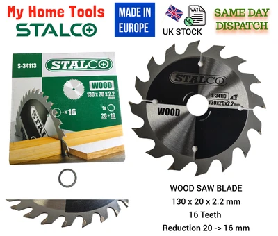£7.49 • Buy 130x20x2.2 WOOD SAW BLADE CIRCULAR 30 Teeth Cutting Stalco Reduction STEEL