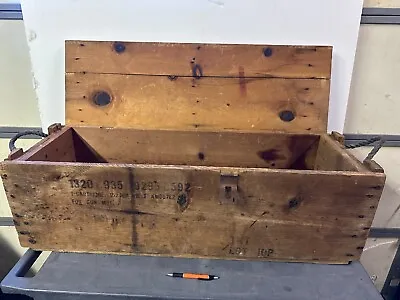 1970 Vietnam War Era Wooden Military Ammunition Box Crate Mortar Canon M81 Gun • $95