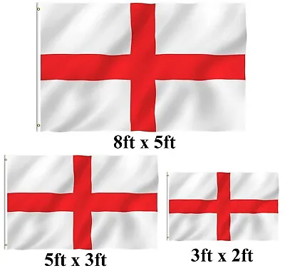 England Flag St George Flag - Euro 2024 Football Flag St George's Day - 2 Sizes • £2.99