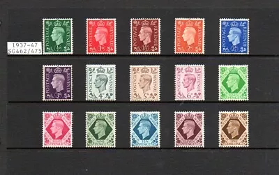 (V949) 1937-47 Dark Colour Definitive Set  SET OF 15 MNH • $21.48