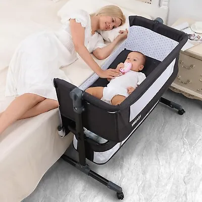 MMBABY Baby Bassinet Bedside Sleeper Bedside Crib Easy Folding Portable Crib • $25