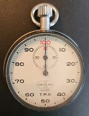 Vintage Meylan Model No. 232 Swiss Made TMU Mechanical Wind Up Stopwatch - Runs! • $45