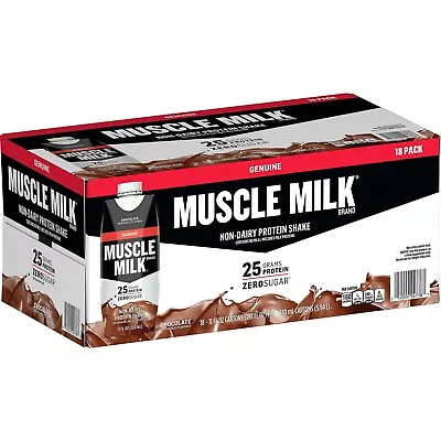 ✅✅Muscle Milk Genuine Protein Shake Chocolate (11 Fl. Oz 18 Pk.) FREE SHIPPING • $44.99