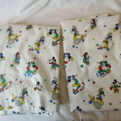 $99.99 • Buy Vintage Disney Mickey Minnie Mouse Sports Fabric Curtain Panels 84 X 54 86 X 58