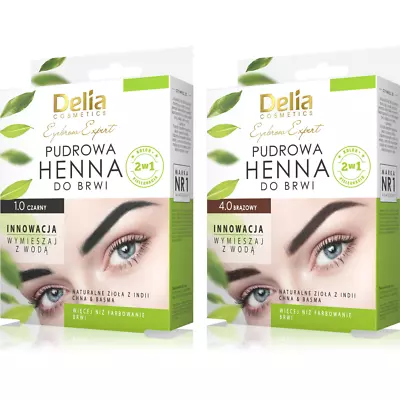 Delia - Henna Eyebrows Powder Eyebrow Tint 4g Dye Kit - Black / Brown • £7.99