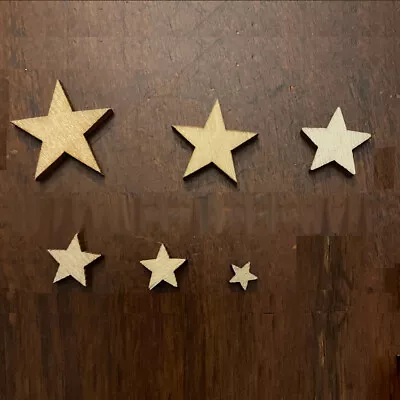 Small Wooden Stars Pkgs Of 102030 Laser Cut Crafts Scrapbook $10=Free Ship • $1.99