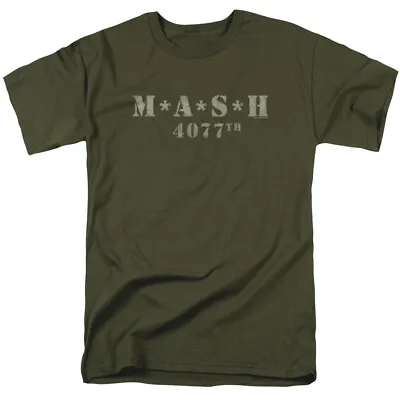 Mash Distressed Logo T Shirt Mens 4077 Licensed Classic TV Show Military Green • $17.49