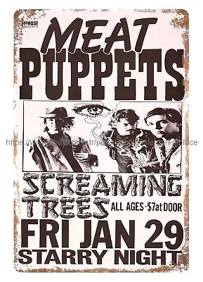 1988 Meat Puppets Screaming Trees Starry Night Concert Poster Metal Tin Sign • $15.95