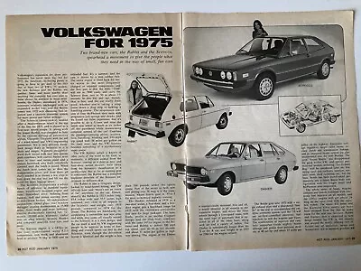 1975 VW Volkswagen Rabbit Dasher Scirocco Print Ad Two Page • $11.99