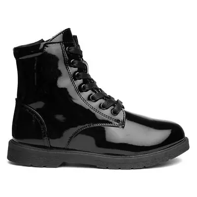 £24.99 • Buy Buckle My Shoe Girls Boots Black Lace Up Patent Boot Stevie Size UK 13,1,2,3,4,5